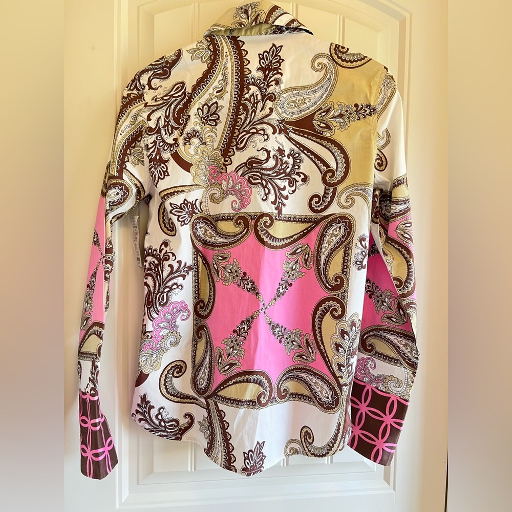 Tizzie Pink and Brown Paisley Top - Picture 2 of 5